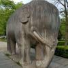 To the side of mausoleum there were different stone animal sculptures featured