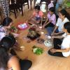 During Khmer New Year, families gather for meals