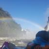 Photo taken on a boat as we were exploring the river that forms beneath the falls!