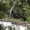 Walking across a suspension bridge over a river