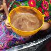Chilate mixes white corn with cacao