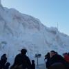 They carved a huge wall of snow