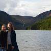 Me and my friend Della in front of the Lower Lake, one of two lakes in the Glendalough Valley