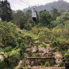 Taking a cable car to the top of Monserrate, a large hill in Bogotá