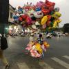 On one street corner, we saw a woman selling balloons for roughly $0.22 USD!