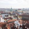 The buildings in Prague are known for their vibrant red tile roofs