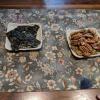 Peacans with raisins and seaweed dishes for the table