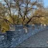 The walkway on the wall around the temples