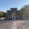 One of the gates leading up to the mausoleum is made of marble and has many detailed carvings