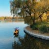 Outside of the mausoleum, there is a beautiful river where you can ride paddle boats