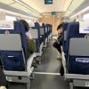 The inside of my train to Dalian