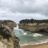 Another view of Loch Ard Gorge. Can you find the small cave in this picture?