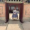 My friend is wearing a "hanbok" (traditional dress)