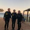 Enjoying the sunset after scuba diving