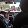 View from the back of a cab I shared with my apartment mate
