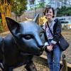 My friend and her favorite cat from the park