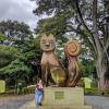 This is the original sculpture called El Gato del Río by Colombian artist Hernando Tejada