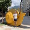 A silly picture in front of one of the larger snails along Andorra's main shopping avenue