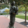 Statue of Arnaldeta de Caboeta in Escaldes-Engordany, one of the parishes of Andorra