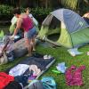 There was a HUGE thunderstorm one night, and our tent and stuff got soaked!