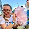 Abby eating cotton candy while we were up on the mountain!