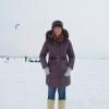 Here I am walking on the Volga, one of Russian's longest rivers! It gets cold enough that the river completely freezes over and its safe to walk on. Russians wear these wool boots called "valenki" because they keep your feet super warm.