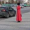 Sometimes I'm so in awe by Russian sense of fashion that I take pictures. This woman's coat and hat were just too unique not to remember.