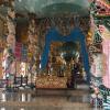 A photo inside the CaoDai temple showing their area of worship. 