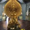 Located in the center of the giant stone statue resides a large golden statue illustrating the power of the Buddha. 