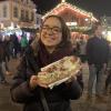Here I am with one of my favorite foods, "Flammkuchen"!