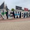 The Newborn Monument is repainted every year--and people can write on it too