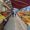 Fruits and vegetables were next—we ended up buying potatoes, mushrooms, an orange, pears and all kinds of herbs