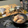 I would normally never think to cook quail (a type of bird that resembles a chicken, but smaller), but it was so much fun doing it in a professional French kitchen!