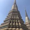 One of the ceramic and tile towers inside Wat Pho, the Buddhist temple