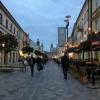 At night, they light the pathways for shopping and eating in Old Town