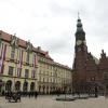 Flags are up all over the town square to celebrate the upcoming Independence Day for Poland; the red and white can be seen all over town in preparation for the marches and parades on November 11