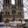 The resilient Notre Dame, one of the world's most famous cathedrals, is undergoing renovations since its 2019 fire. The panels have been erected for the state's cleaning crew to purify the façade of lead contamination.