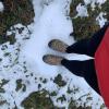 My frozen feet standing in snow for the first time in my life!