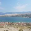 Here you can see the mainland in the background; this picture is taken from Pag and in the foreground, you can see one of the small towns on the island