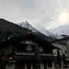 A restaurant in Chamonix with a view of the mountains