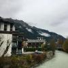 A lake that in the city center in Chamonix