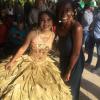Here I am, celebrating the harvest with this year's Queen of Elote (Corn)! Her dress is entirely made of corn and corn husk!
