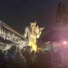 Giant Christmas Man with Giant Bird