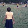 Nailah plays soccer with her classmates for the first time.