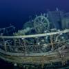 This is the ship's cockpit. There is an abundance of deep sea organisms who now call the ship home! (Credit: Falklands Maritime Heritage Trust and National Geographic)