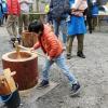 With the right mallet size, even children can pound mochi!