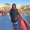 A red bridge over the moat surrounding Odawara Castle