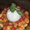 Homemade gnocchi pasta with burrata 