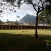 The outside ring of the temple looking up at Nandi Hills