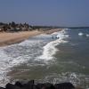 The beach at Pondy was incredible! The beaches once faced erosion problems, so large rock barriers were created. I took this photo from on top of one of them! 